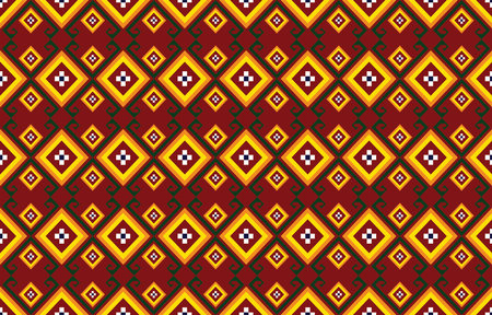 Geometric ethnic oriental ikat seamless pattern traditional Design for background,carpet,wallpaper,clothing,wrapping,batik,fabric,vector illustration. embroidery style.のイラスト素材