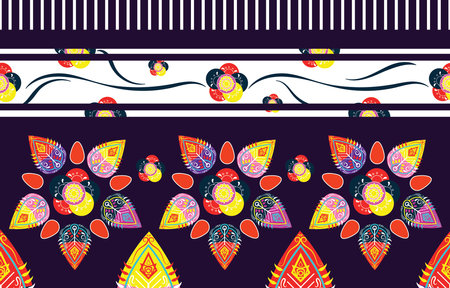Geometric ethnic oriental ikat seamless pattern traditional Design for background,carpet,wallpaper,clothing,wrapping,batik,fabric,vector illustration. embroidery style.のイラスト素材
