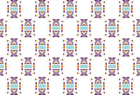 The concept  of ethnic fabrics of each tribe is used for destroying apparel,background,carpet,wallpaper,clothing,wrapping,batik,fabric,vector illustration. embroidery style.のイラスト素材