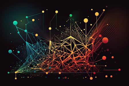 Abstract background with lines and dots. Vector illustration. Eps 10.の写真素材