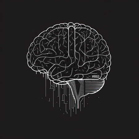 Human brain on a black background. Vector illustration. Eps 10.