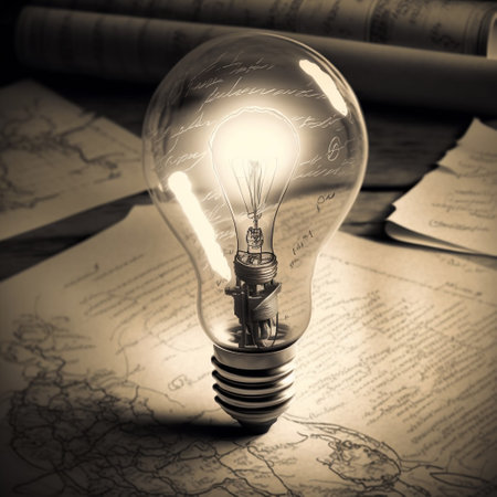 Light bulb on a map. Conceptual image. Toned.の写真素材
