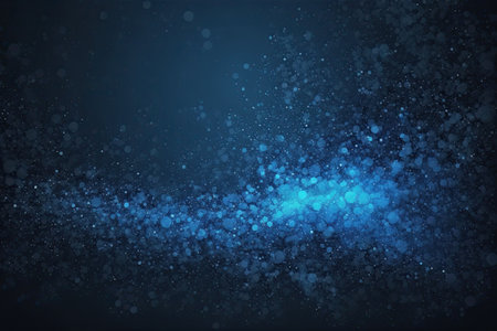 Abstract blue bokeh background. Glowing particles. Vector illustrationの写真素材