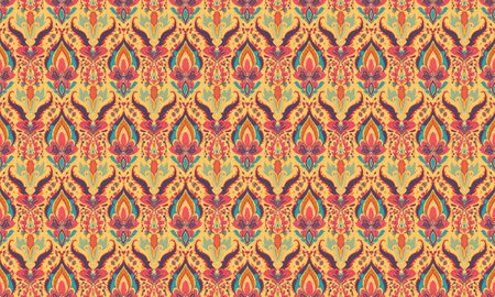 Seamless background pattern. Colorful floral ornament. Vector illustrationの写真素材