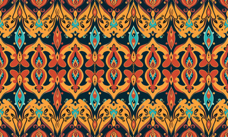 Seamless pattern based on traditional Asian elements Paisley.のイラスト素材