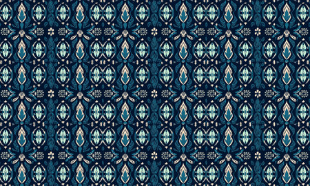 Ikat geometric folklore ornament. Tribal ethnic vector texture. Seamless striped pattern in Aztec style. Figure tribal embroidery. Indian, Scandinavian, Gypsy, Mexican, African rug.のイラスト素材