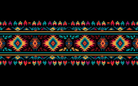 Geometric ethnic aztec pattern. Seamless vector background.のイラスト素材