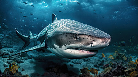 Great White Shark (Carcharodon carcharias) in the Red Sea.の素材