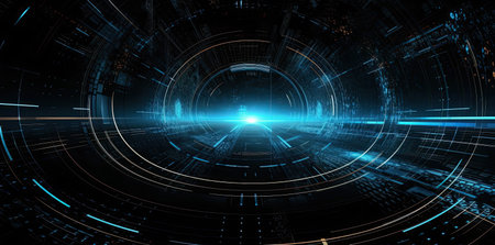 Futuristic digital technology abstract background. 3D Rendering.の素材