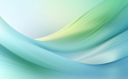 abstract background with smooth lines in green and turquoise colorsのイラスト素材
