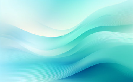 abstract background with smooth lines in blue and turquoise colorsのイラスト素材