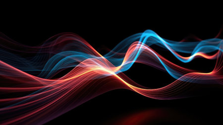 bright lighting on a black background, in the style of colorful curves, high horizon lines, light orange and white, neon realism, light pink andの素材