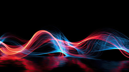 bright lighting on a black background, in the style of colorful curves, high horizon lines, light orange and white, neon realism, light pink andの素材