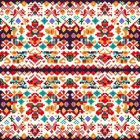 Seamless geometric pattern with ethnic ornaments. Tribal ornament. Vector illustration.のイラスト素材