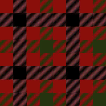 Seamless tartan plaid pattern in red, black and greenのイラスト素材