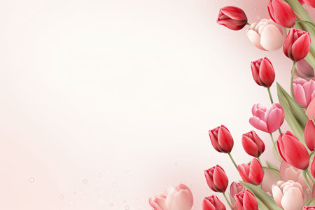 Romantic Tulip Valentine's Banner, Elegant Floral Design with Space for Text, Perfect for Love Messages and Greetingsの素材