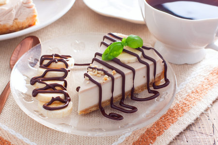Homemade Banana Cheesecake Without Baking, Horizontal
