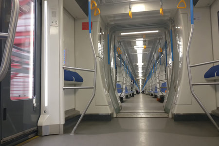 Empty metro cars without people due to coronavirus quarantine