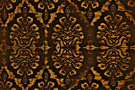 Arabic pattern on the fabric of the sofa, background. Texture of arab ornament