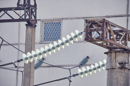 Outdoor power plant - electrical substation equipment