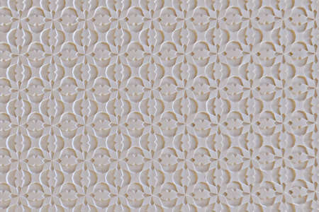 Wall background with Arab style pattern. Geometric texture of the Arabic white ceiling house.の写真素材