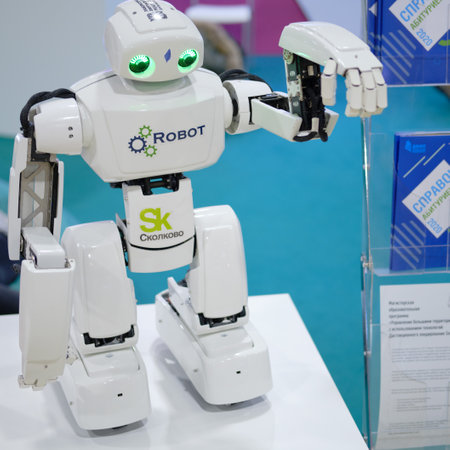 SKOLKOVO robot from FEFU (far Eastern University) at the exhibition Days of the Far East - Moscow, Russia, 12 13 2019のeditorial素材