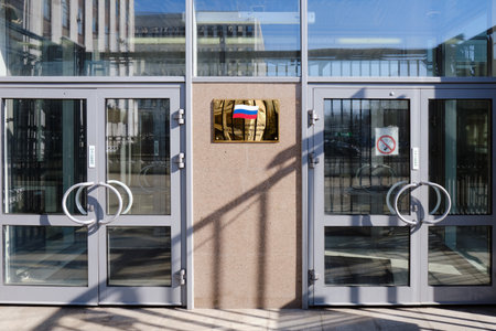 Central Bank of the Russian Federation (Bank of Russia). Zhitnaya St. 12 - Moscow, Russia 03 17 2020のeditorial素材