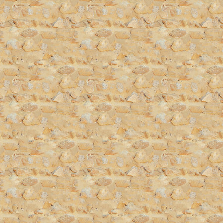 Seamless texture retro masonry brick of stones limestone. Background of old sandstone brickwork, seamlessly. Background of the wall found during excavations.の写真素材