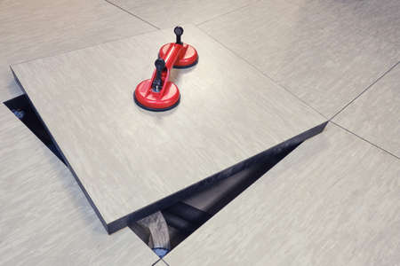 Vacuum suction cup for removing tiles from false floors or window panesの写真素材
