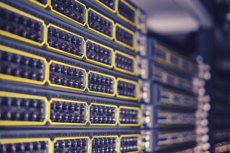 Server network equipment, switch not connected to the Internetの写真素材