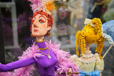 Museum of the Obraztsov Puppet Theater, marionettes from different countries of the world - Moscow, Russia, April 29, 2021のeditorial素材