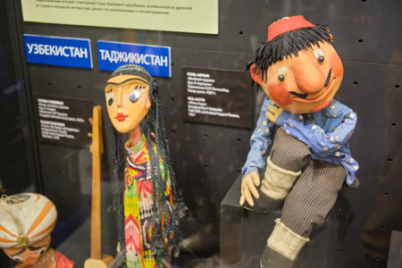 Museum of the Obraztsov Puppet Theater, marionettes from different countries of the world - Moscow, Russia, April 29, 2021のeditorial素材