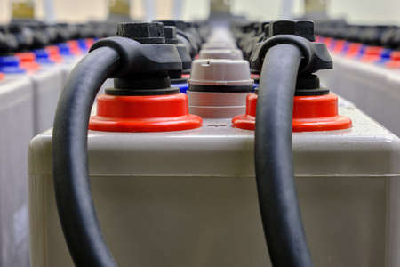 Deep charging batteries for powering an industrial PBXの写真素材