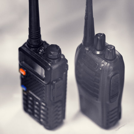 Black army radio, communication portable deviceの写真素材