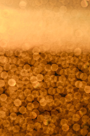 Blurred background with rain water drops at red sunset, beautiful bokeh and copy spaceの写真素材