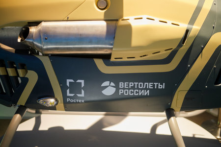 A model of a modern Russian helicopter BAC 200 - Moscow, Russia, November 05, 2023のeditorial素材