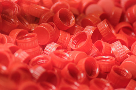 The process of manufacturing plastic products in automated productionの写真素材