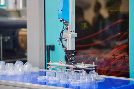 The process of manufacturing plastic products in automated production