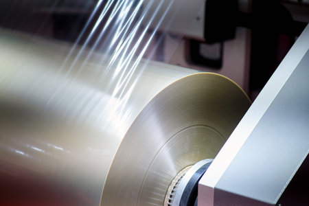 The process of manufacturing plastic products in automated productionの写真素材