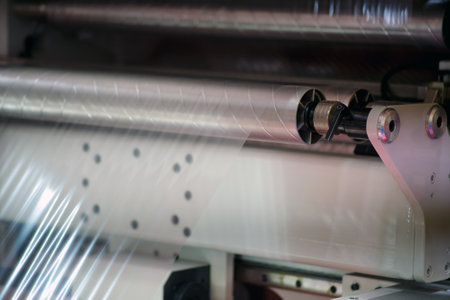 The process of manufacturing plastic products in automated productionの写真素材