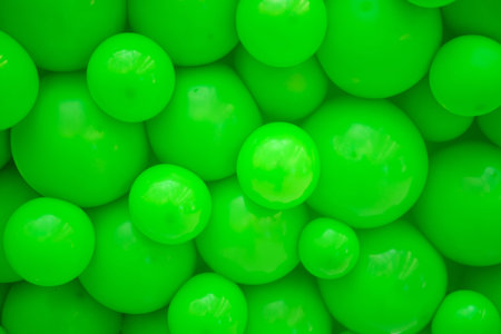 Bright green balloons background. Balloon decoration element for Birthday, celebration, holiday...
