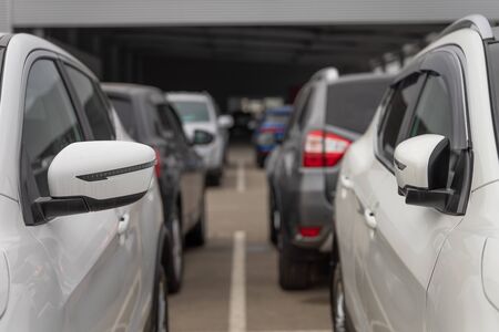 Cars for sale in a car dealership outdoor. Car showroomの写真素材