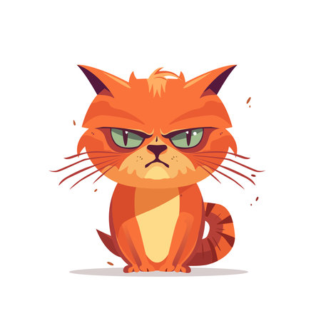 Cute red cat with big eyes. Vector illustration in cartoon styleのイラスト素材