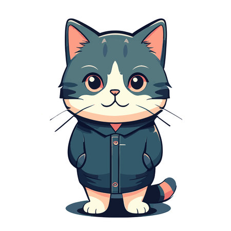 Cute cartoon cat isolated on white background. Vector illustration for your designのイラスト素材