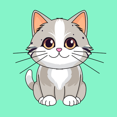 cat, design, vector, pet, pose, drawing, kitten, cartoon, collection, illustration, isolated,...