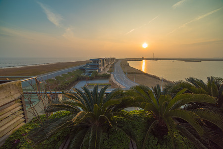 Sunset in Shanghai nanhuizuiの写真素材