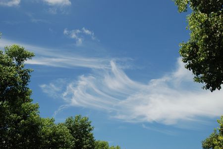 blue sky, white cloudsの写真素材