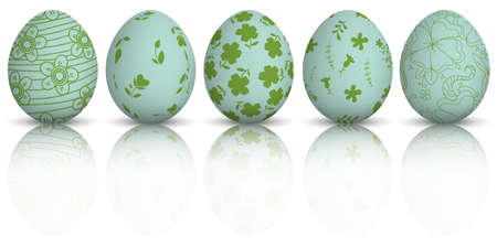 Easter eggs isolated on white backgroundのイラスト素材