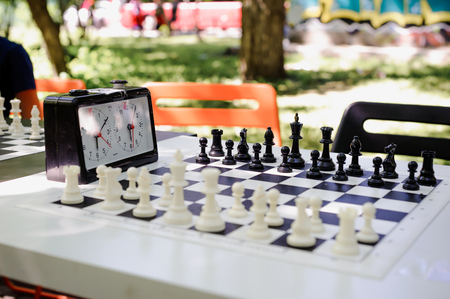 chessboard, street games, chess tournamentの写真素材
