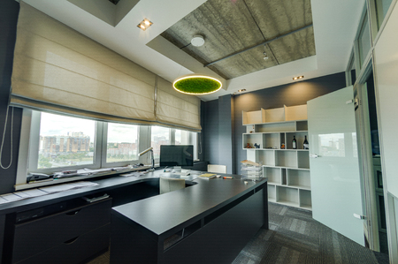 Russia, Novosibirsk - August 28, 2018: decorative moss for interior decoration. office style, interior design elementsのeditorial素材